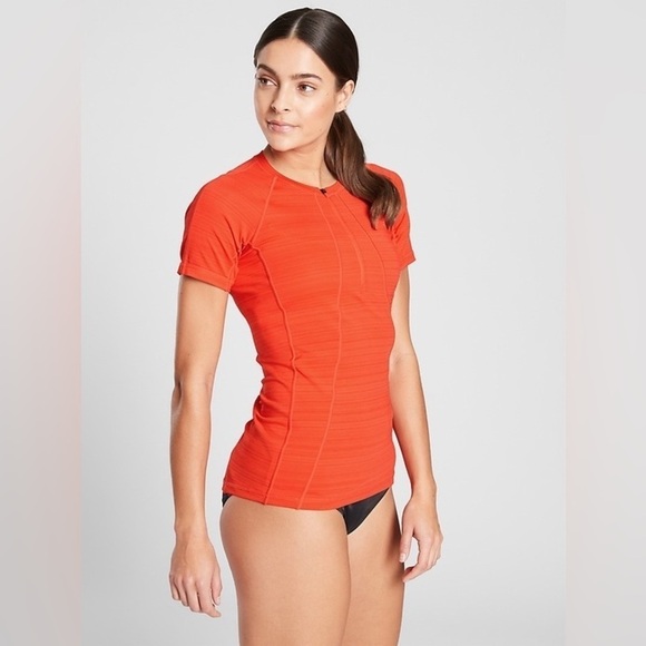 Athleta Pacifica Tee Vermillion Orange Size Medium - Picture 1 of 5